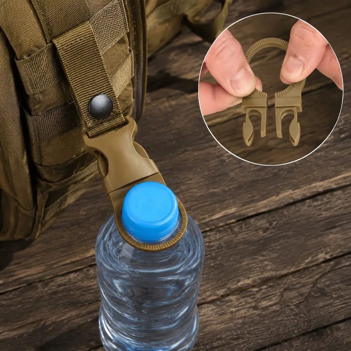 Multi Function Nylon Carabiner Water Bottle Clips For Outdoor Backpacks
