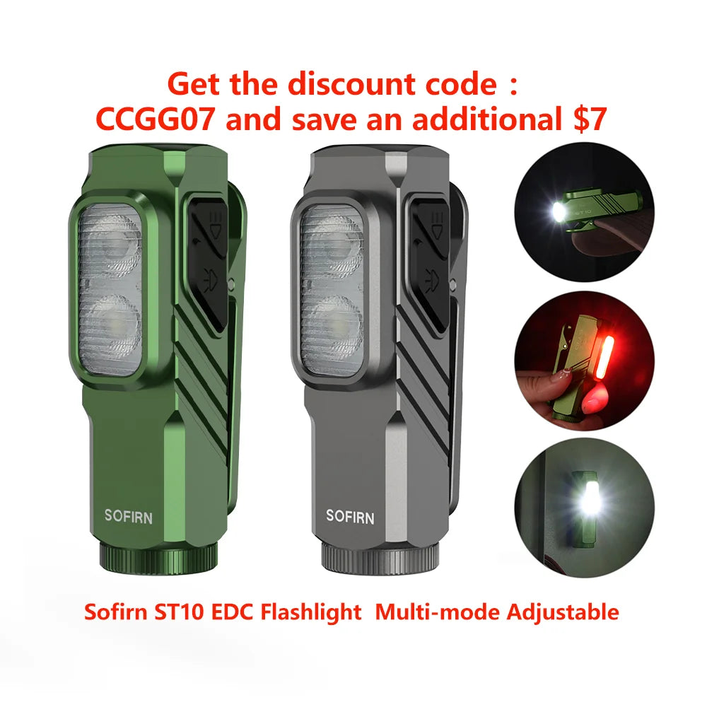 Sofirn St10 Edc Flashlight 1000 Lumens Usb C Rechargeable