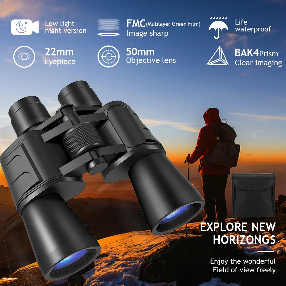 Professional 180x Binoculars With BAK4 Prism Waterproof