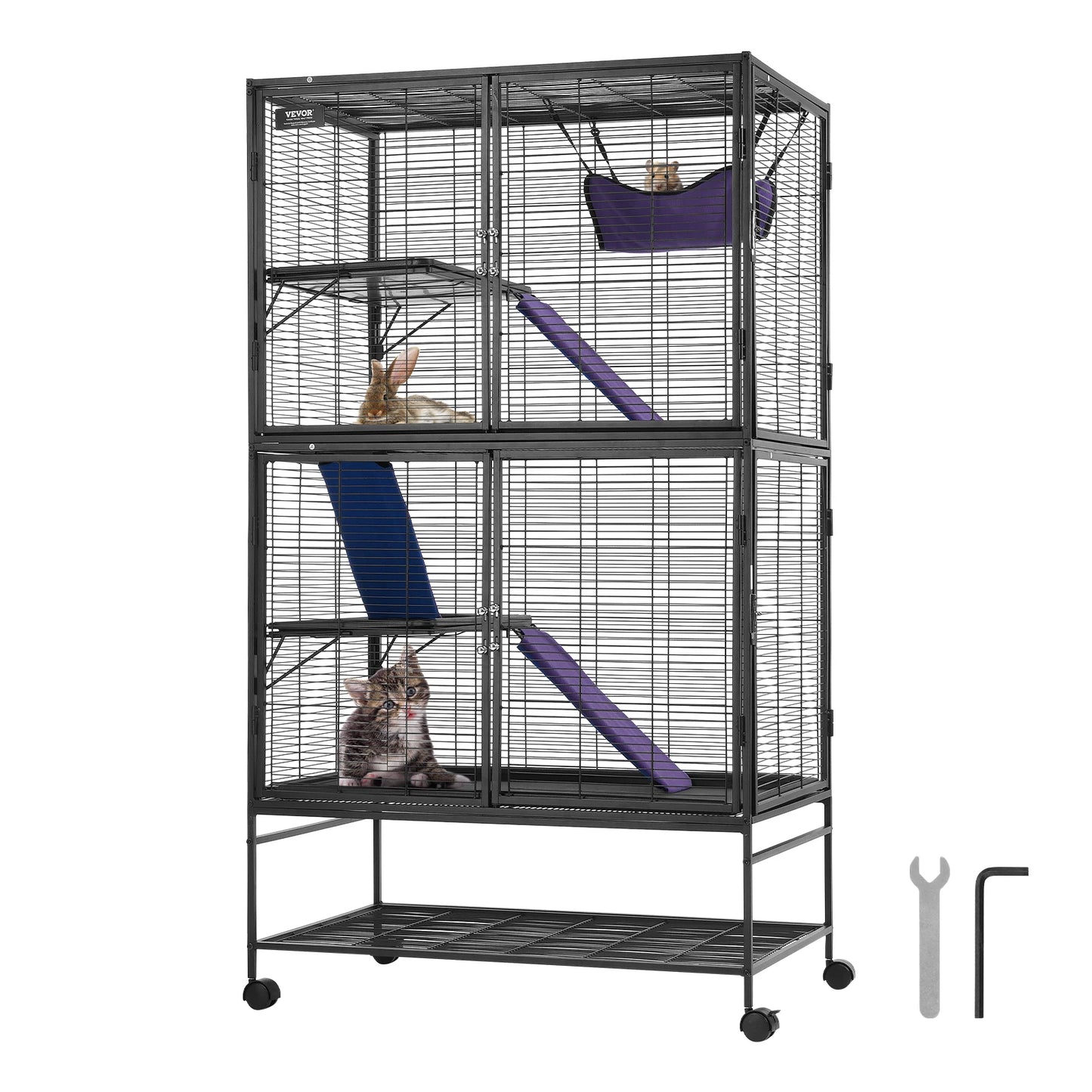 SucceBuy Rolling Metal Ferret Cage Four Tier Critter Nation Cage