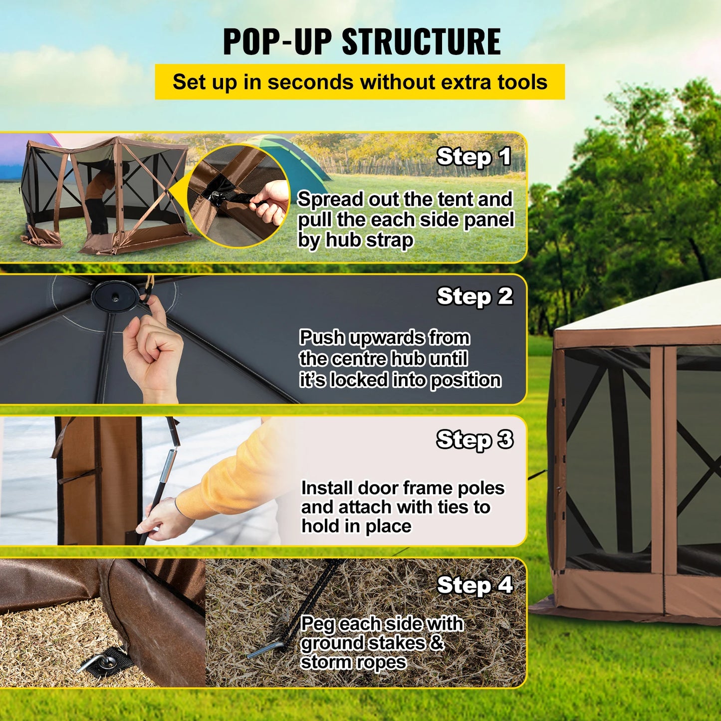 SucceBuy Pop Up Camping Gazebo Shelter For Outdoor Use