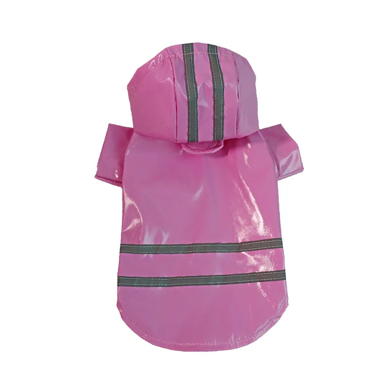 PU Waterproof Reflective Hoody Raincoat For Dogs And Cats