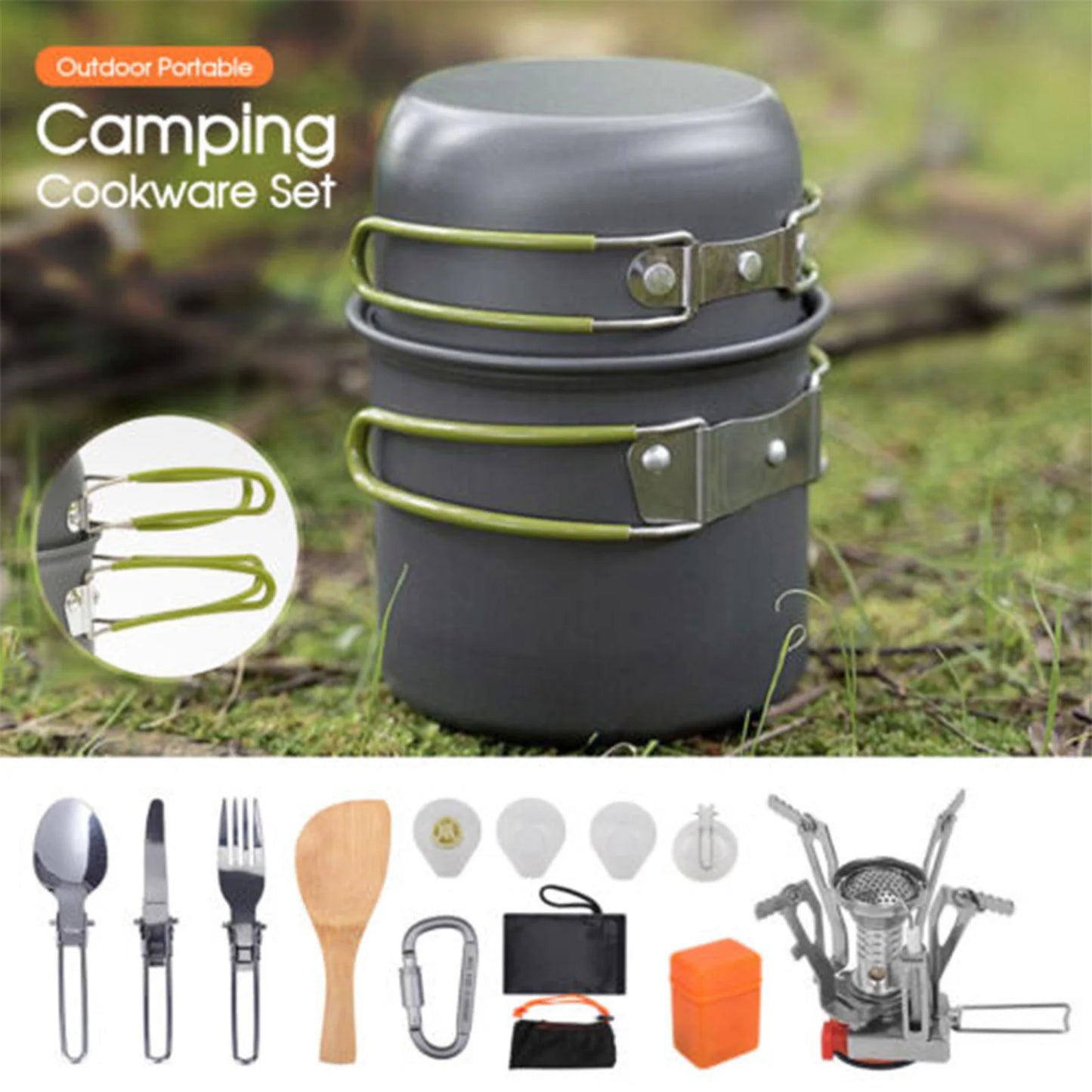 ACRDDK Portable Camping Cookware Set With Utensils