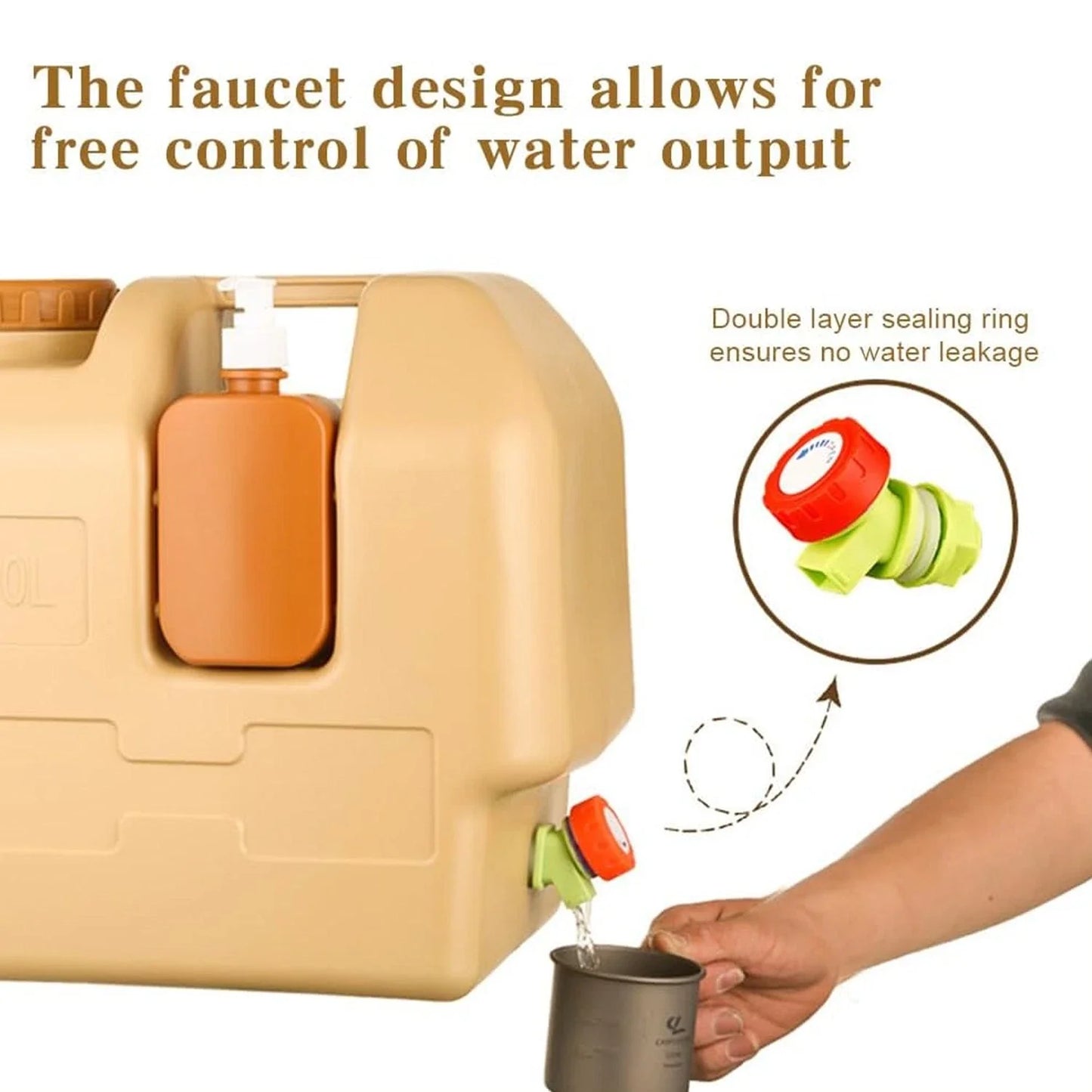 20L Emergency Water Container Large-Capacity Portable Camping Water Bag With Spigot Water Storage Jug For Outdoor Picnic Hiking