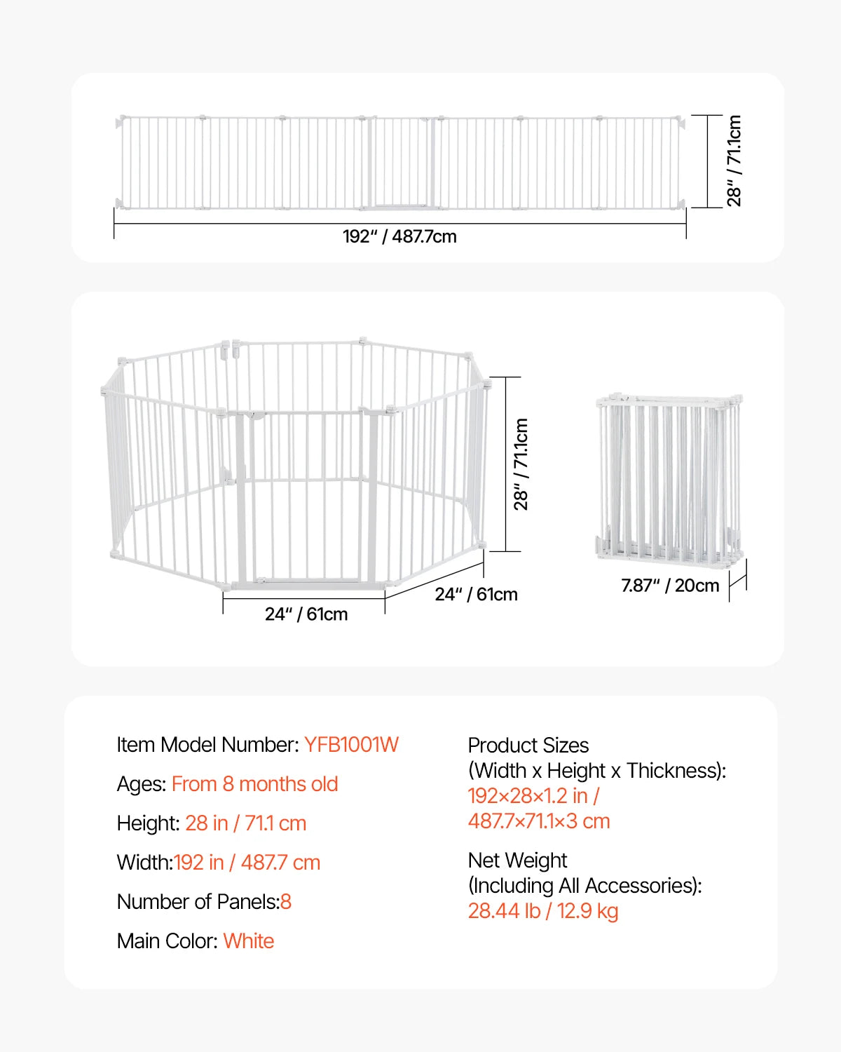 SucceBuy Baby Gate With Pressure Mount Walk Through