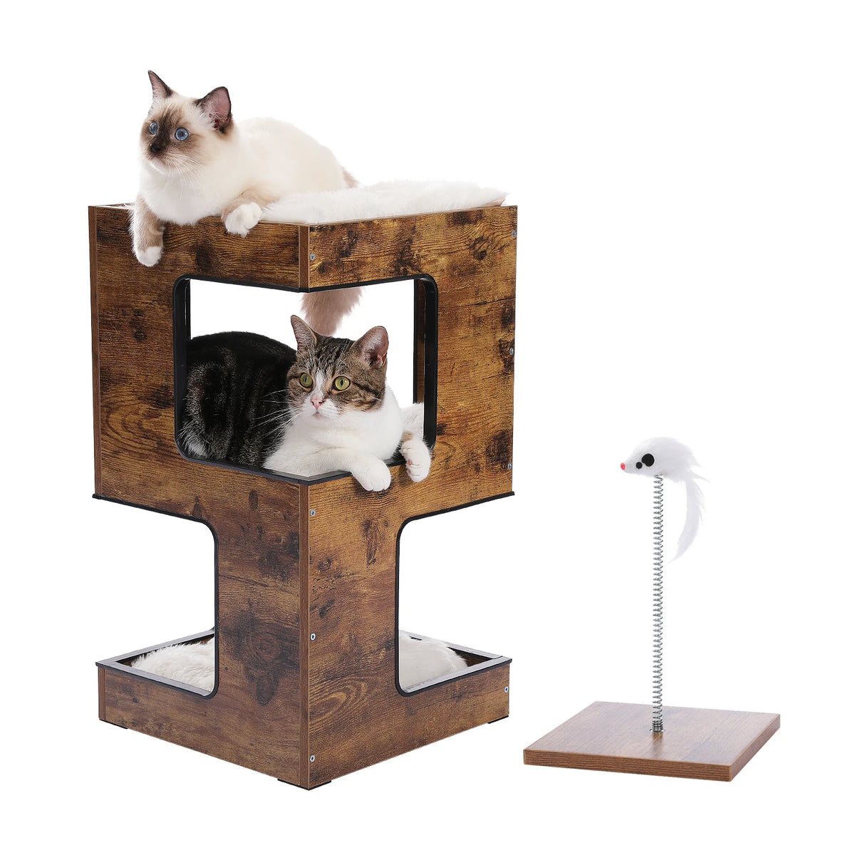 PAWZ Road Wooden Cat Condo With Comfortable Scratching Platform