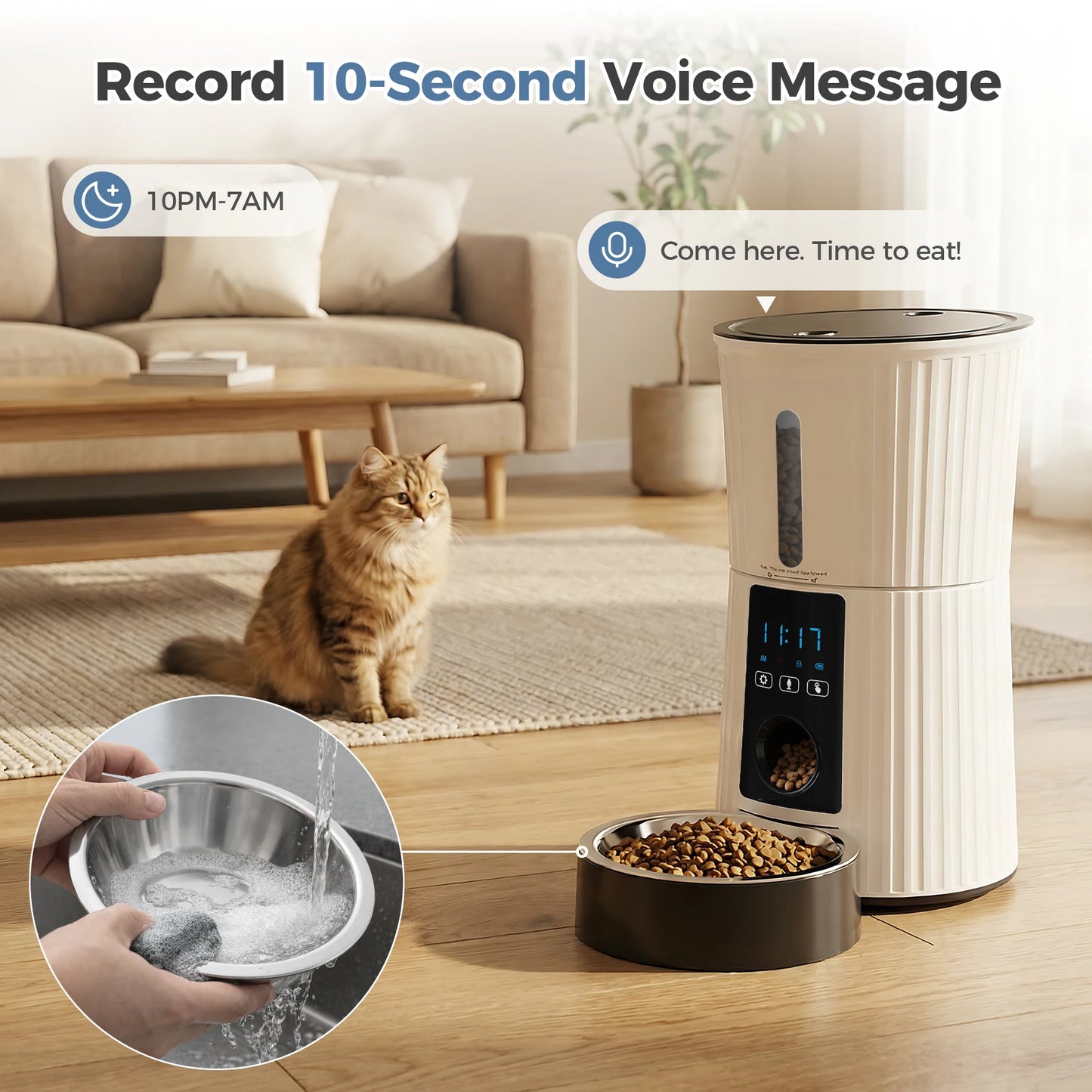 Automatic Cat Feeder With WiFi Timed Dispenser And App Control