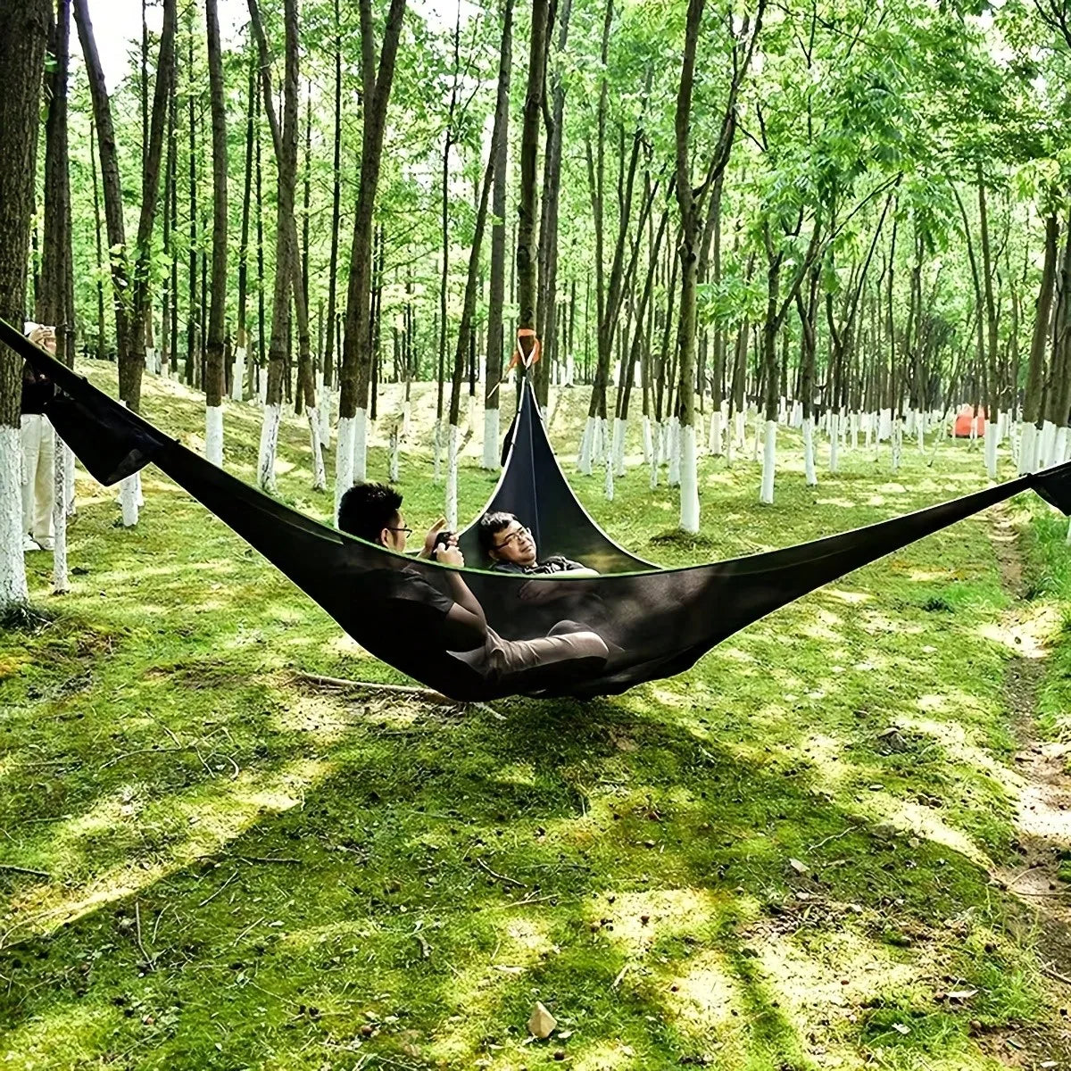 Heavy-Duty Triangle Hammock, 440 LBS/200 KG Weight Capacity, Oversized 110.24 Inch Portable Outdoor Swing Bed With Storage Bag &