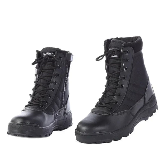LEDP Men's Outdoor High-Top Leather Boots Tactical Hiking Shoes