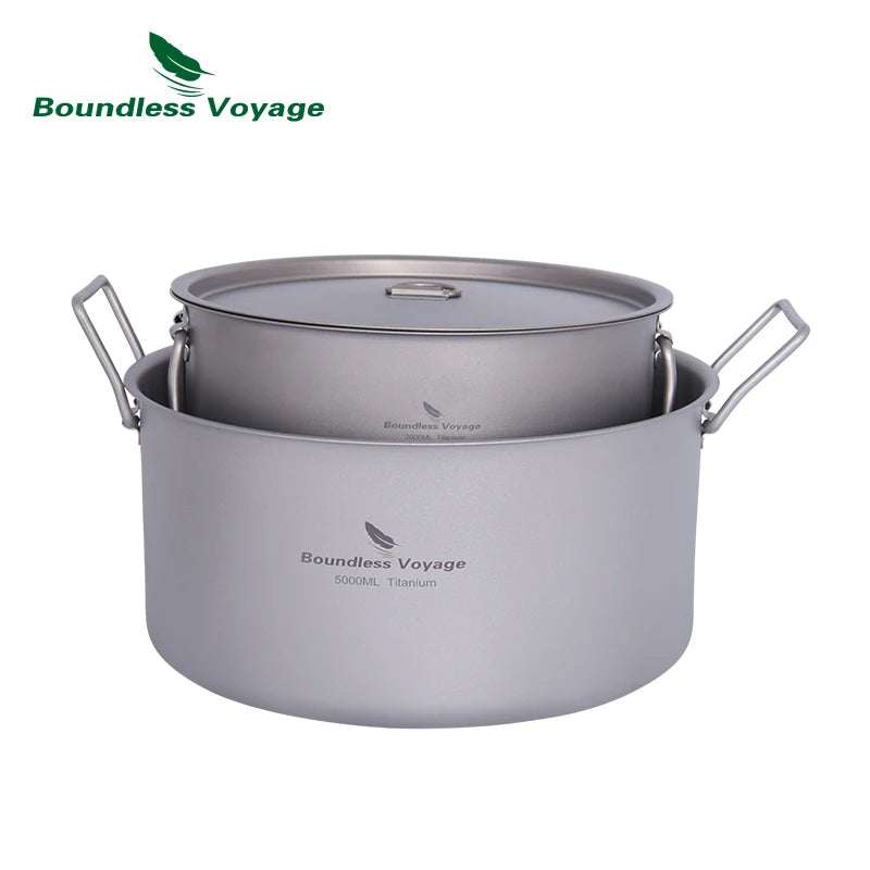 Boundless Voyage Titanium Outdoor Cooking Pot With Lid