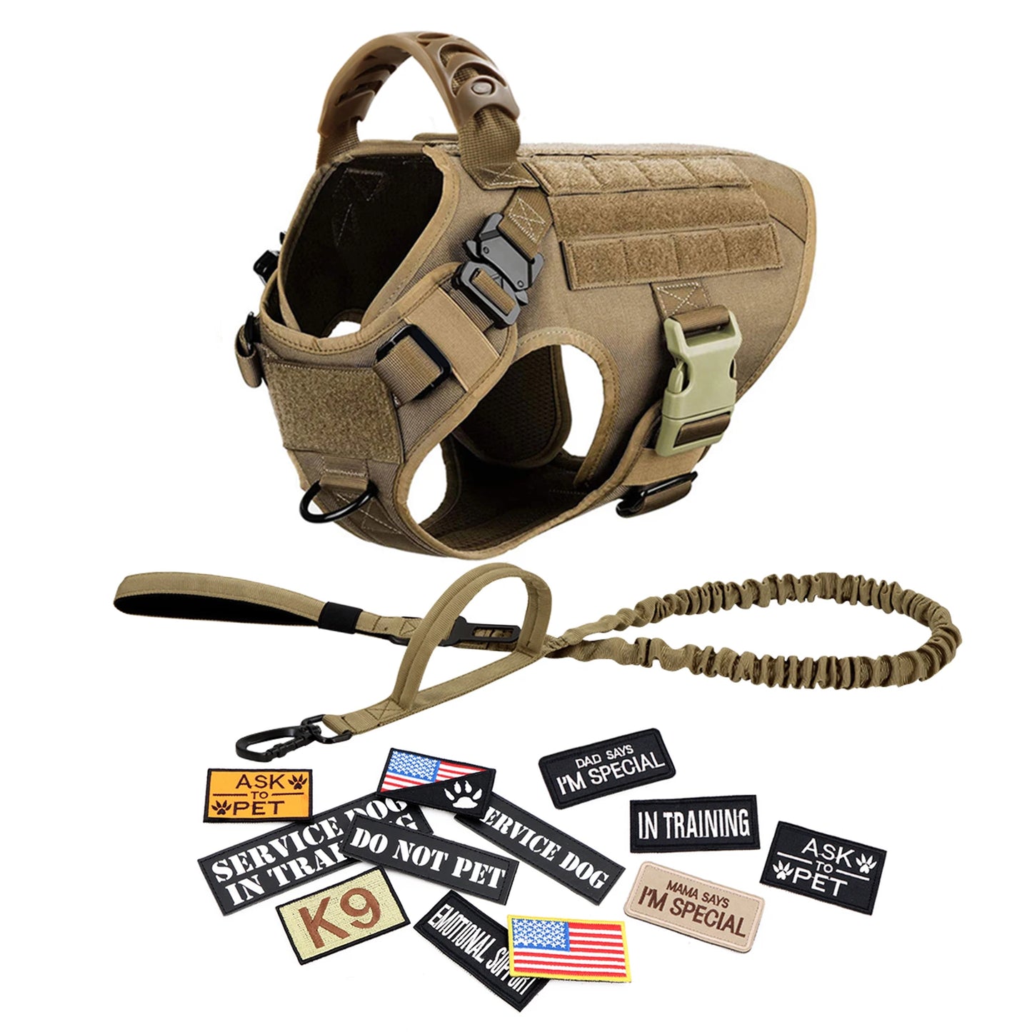 PETRAVELCN Military Style Dog Harness Vest For Malinois Training