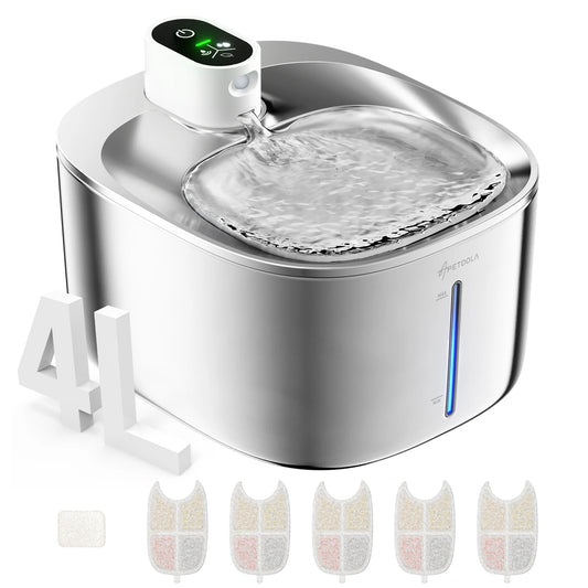 APD APETDOLA Wireless Cat Water Fountain Stainless Steel
