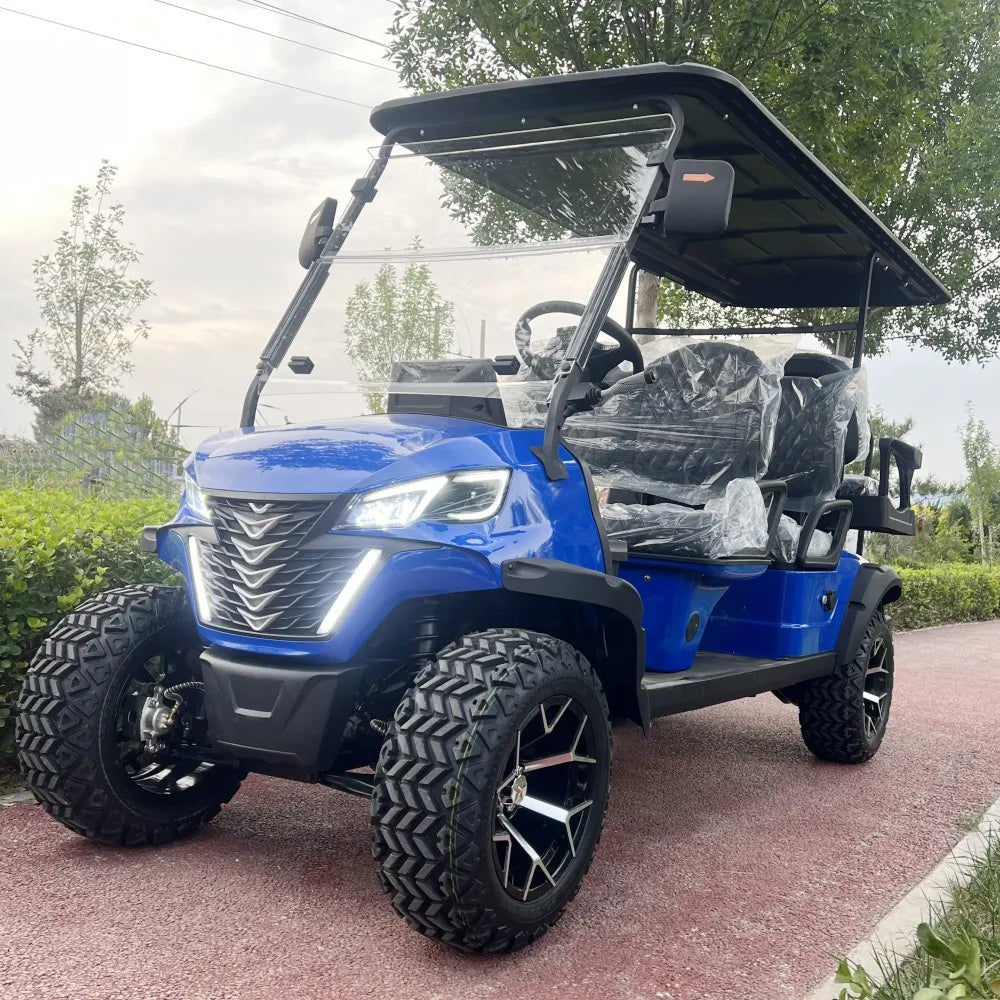 Customizable Colors 60V 4 Seater 5kw Motor Independent Suspension Disc Power Brake 12 Inch Tire Electric Hunting Golf Cart