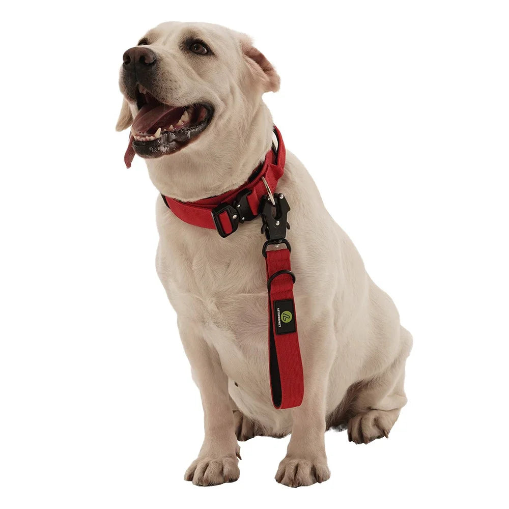 Nylon Short Traffic Leash With Padded Handle Reflective For Training