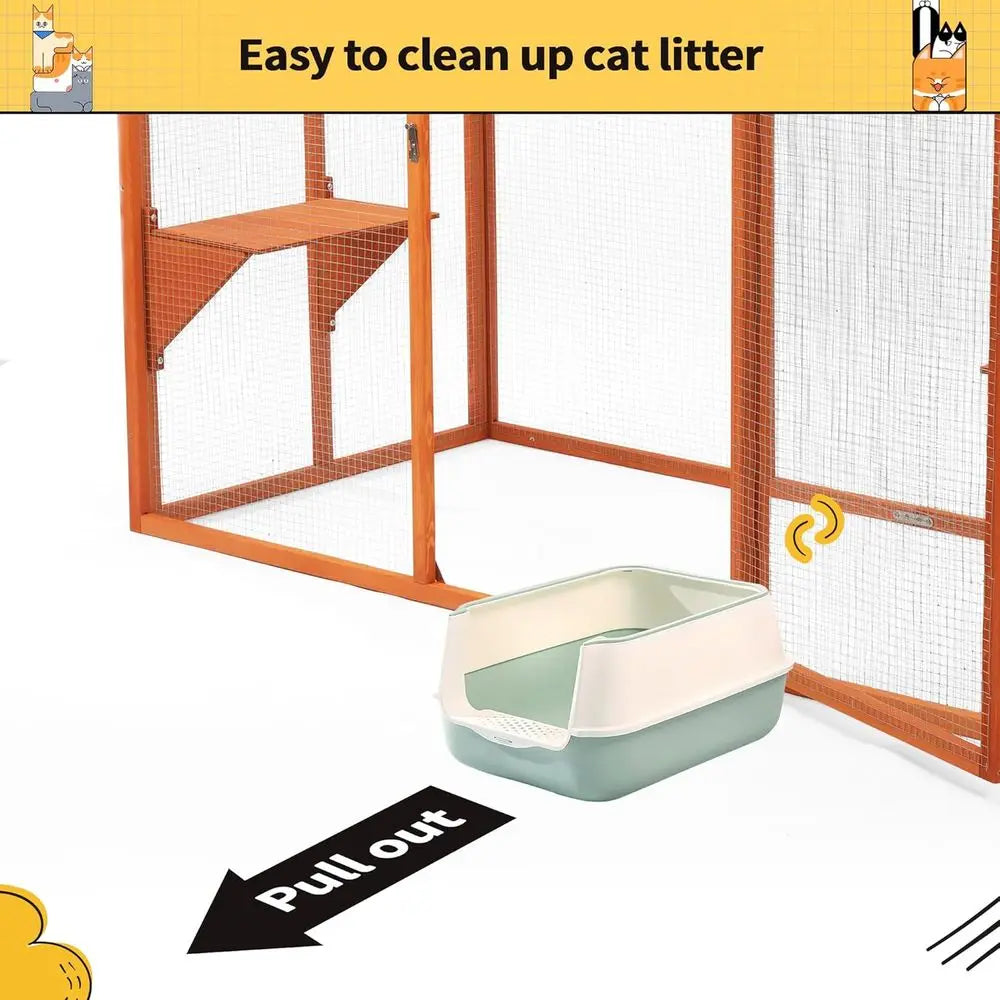 Outdoor Catio Enclosure With Waterproof Roof For Secure Pet Comfort
