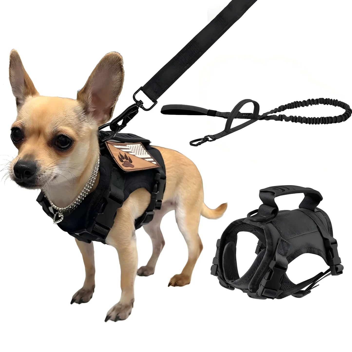 Tactical Puppy Harness And Leash Set For Small Dogs Training