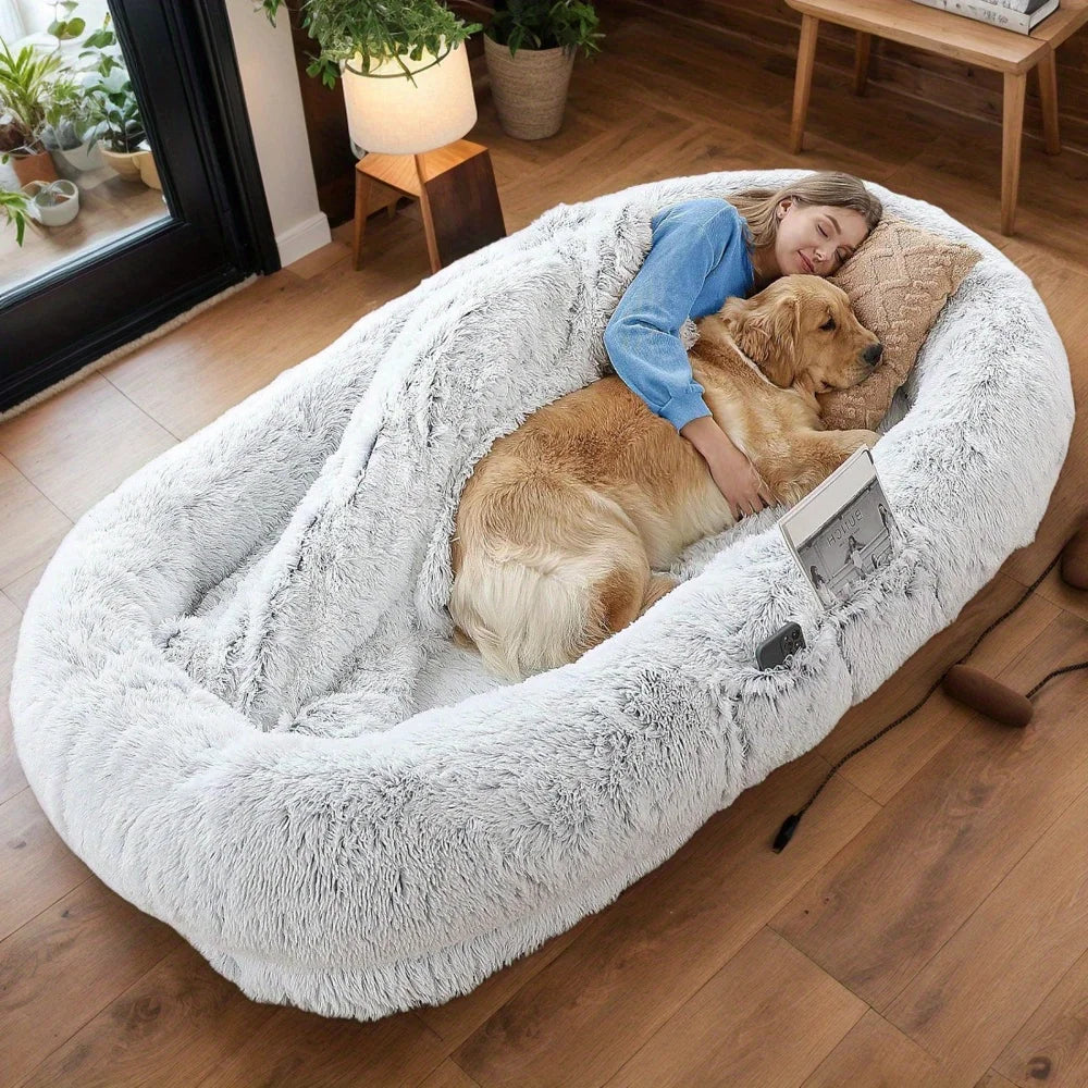 GUANGLIE Orthopedic Dog Bed With Washable Faux Fur