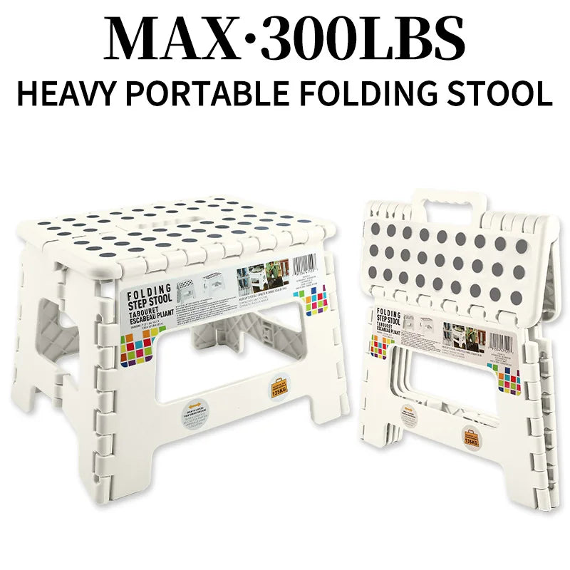 Folding Step Stool With Portable Handle Heavy Duty Plastic