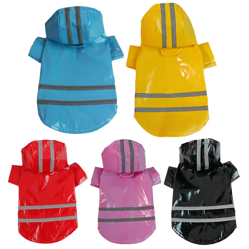 PU Waterproof Reflective Hoody Raincoat For Dogs And Cats