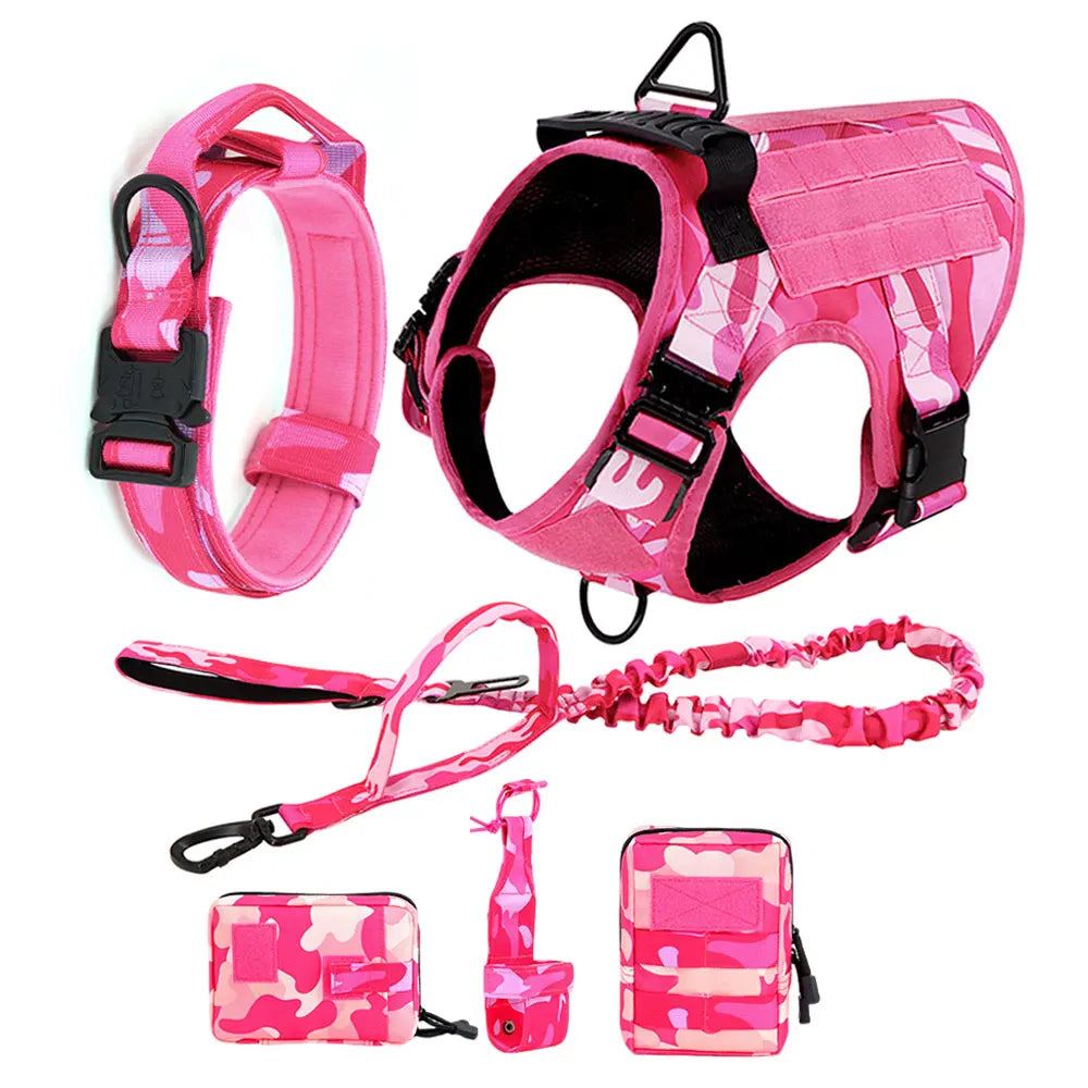 PETRAVELCN Military Camouflage Dog Harness For Large Dogs