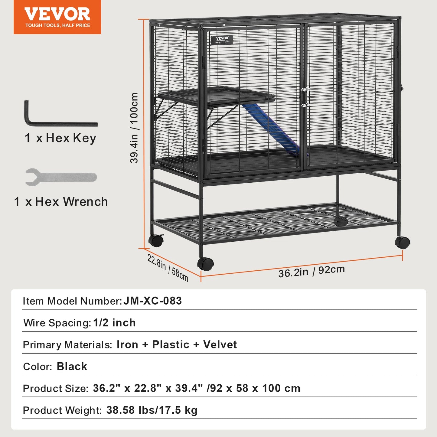 SucceBuy Rolling Metal Ferret Cage Four Tier Critter Nation Cage
