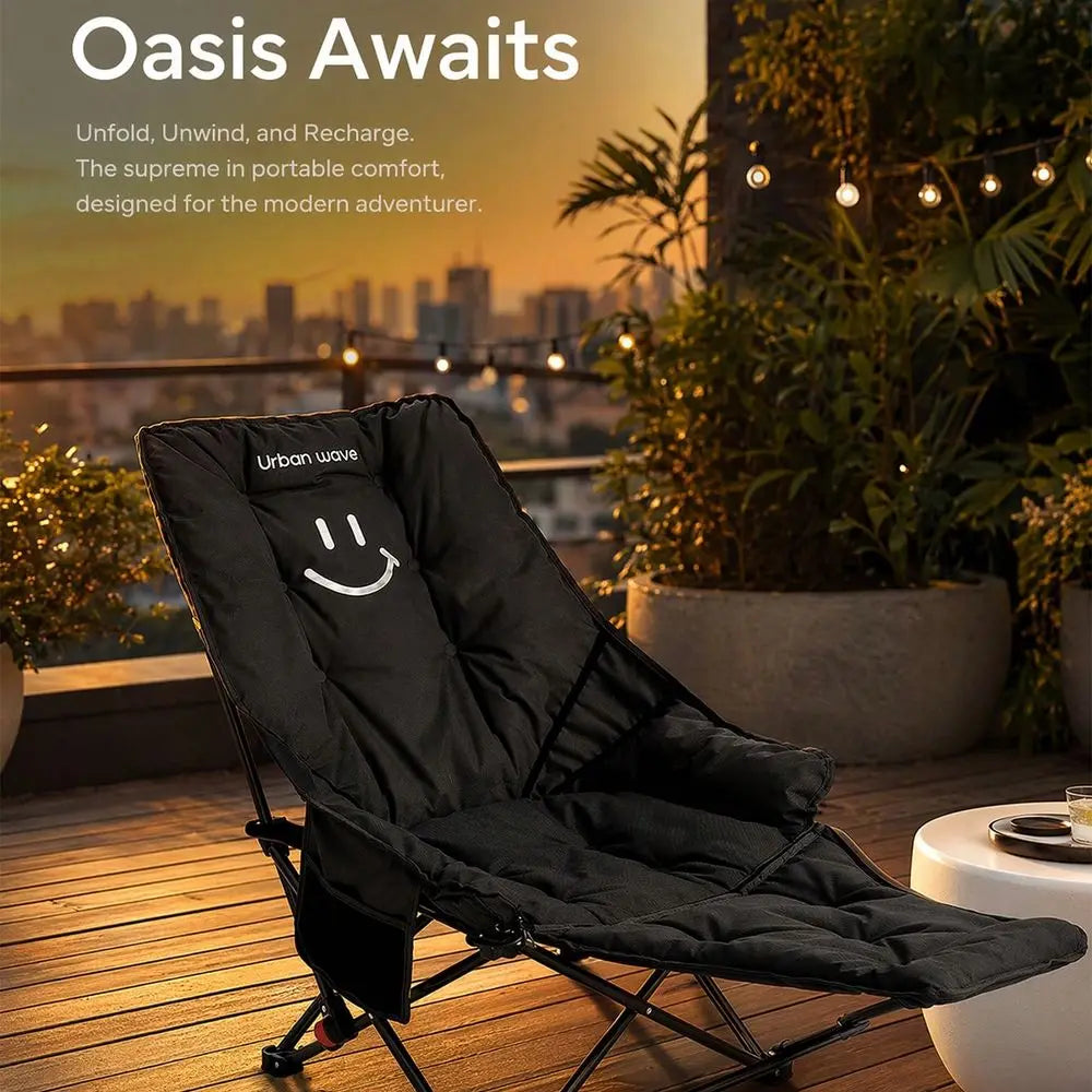 2-In-1 Reclining Camping Chair With Footrest For Adults