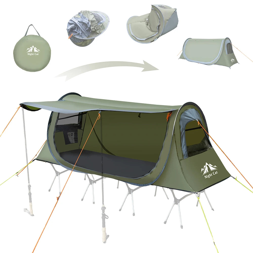 Night Cat Pop Up Camping Tent Waterproof Instant Easy Setup
