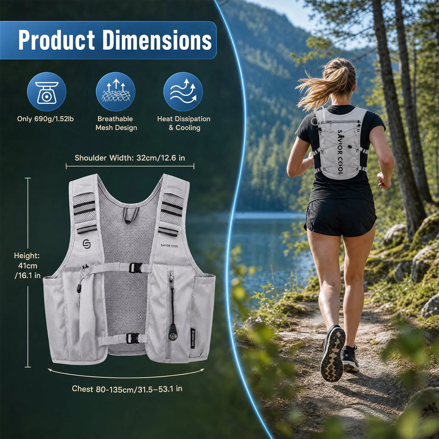 Snow Deer Outdoor Cooling Vest With Built-In Water Bladder
