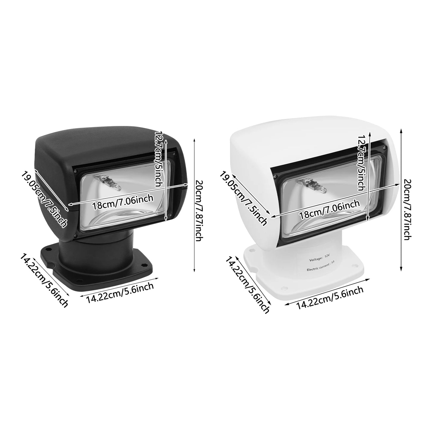 Boat Spotlight With Remote Control Yacht Searchlight 12V 100W 3000lm