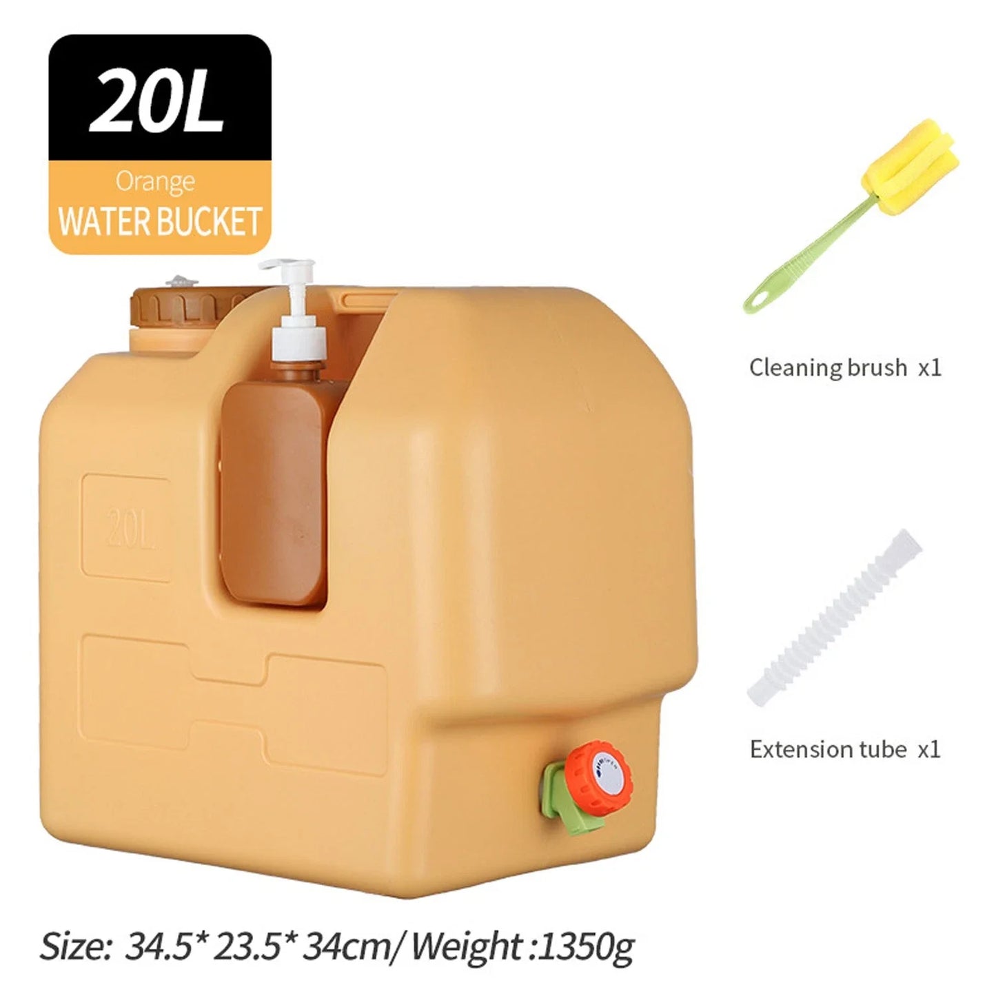 20L Emergency Water Container Large-Capacity Portable Camping Water Bag With Spigot Water Storage Jug For Outdoor Picnic Hiking
