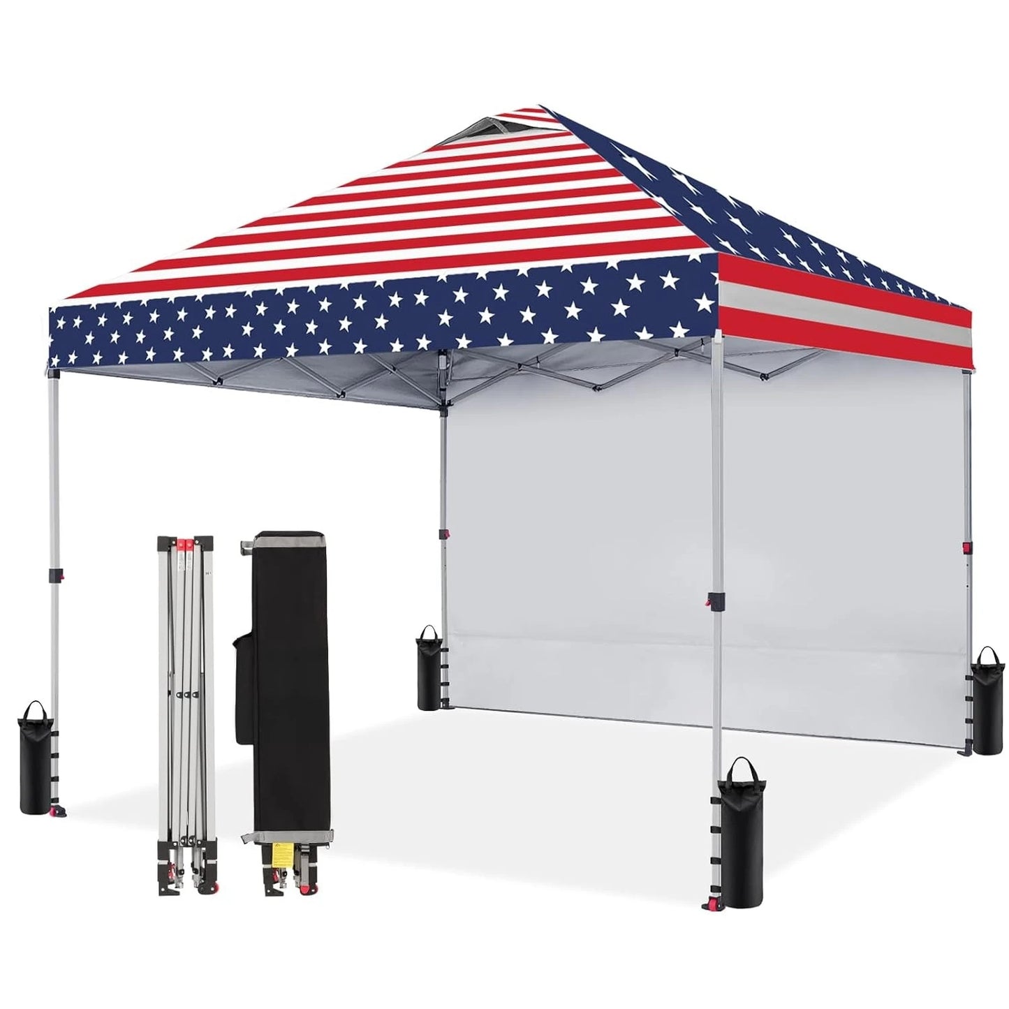 Pop Up Canopy With One Side Wall Easy Setup