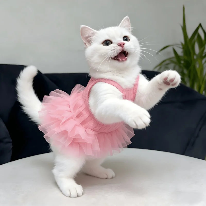 Breathable Dog Wedding Dress With Strapless Puffy Skirt