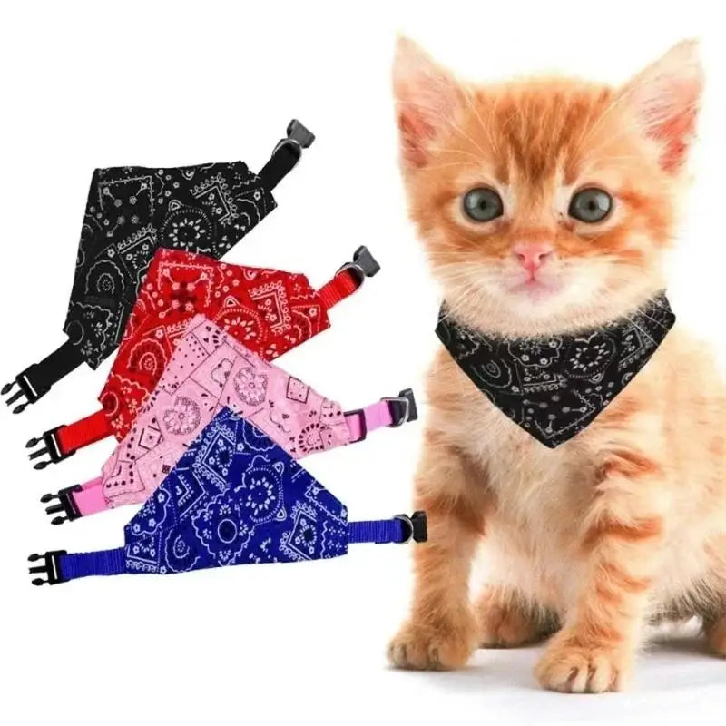 Cat Collar Lovely Adjustable Bandana Scarf For Pets