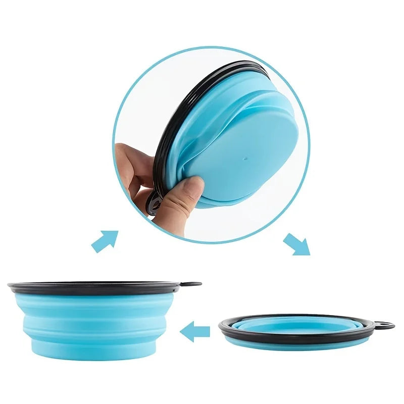 Durable TPR Collapsible Pet Food Bowl For Cats And Dogs