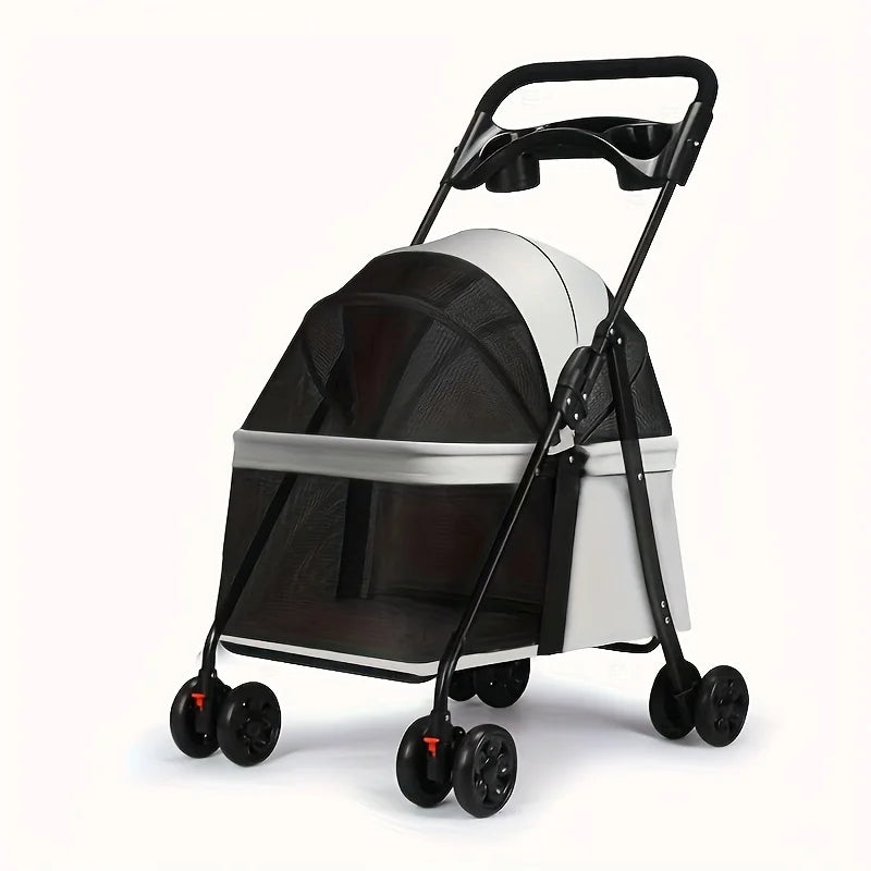 Foldable Pet Stroller 3 In 1 For Small Dogs And Cats