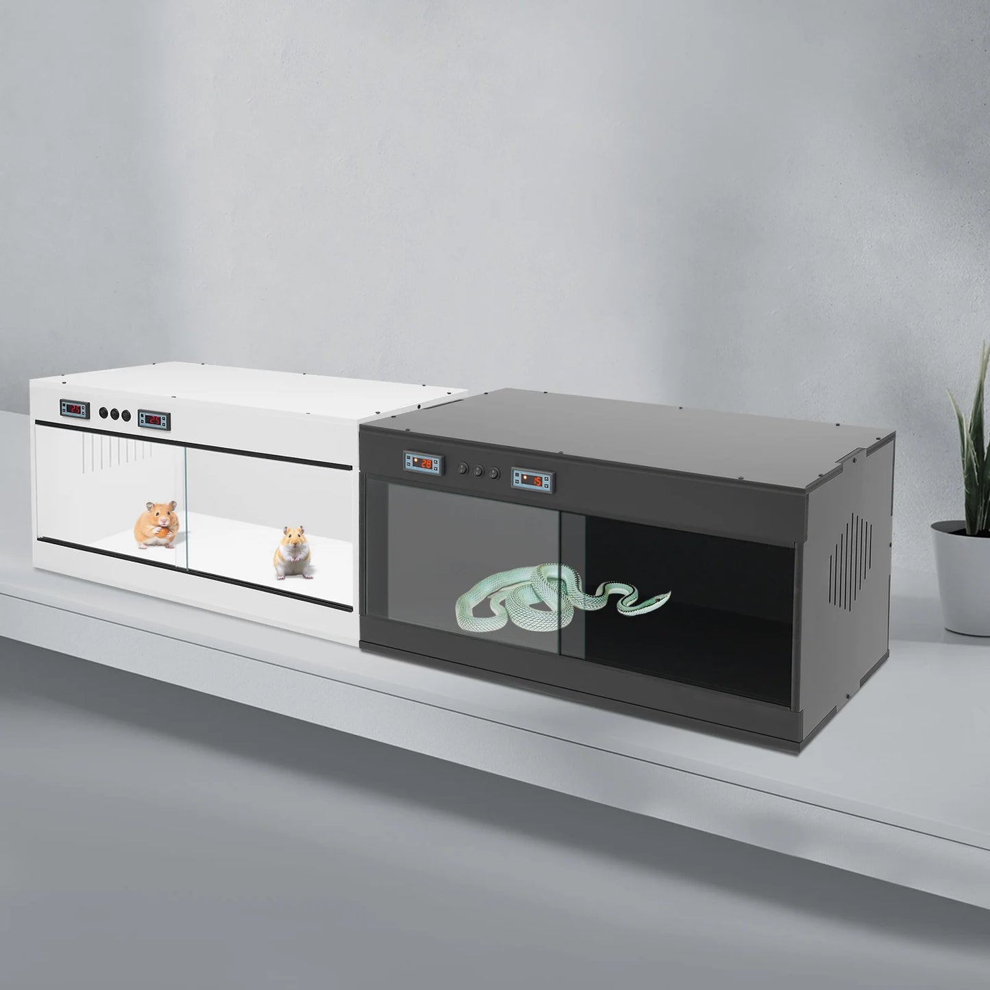 Bymaocar Reptile Lounge Habitat With Glass Sliding Door Thermostat