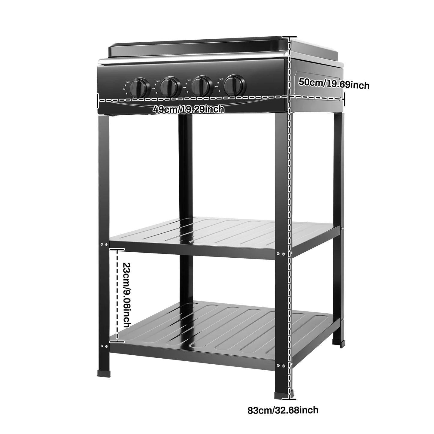 4 Burner Gas Stove Propane Smokeless Portable BBQ Grill