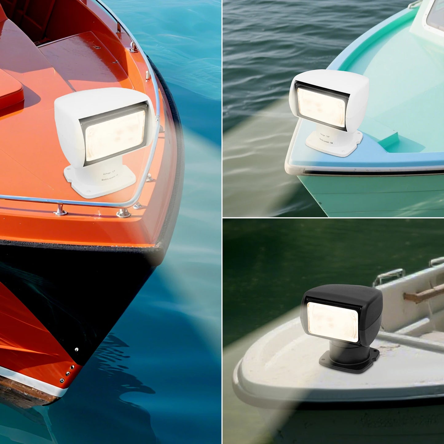 Boat Spotlight With Remote Control Yacht Searchlight 12V 100W 3000lm