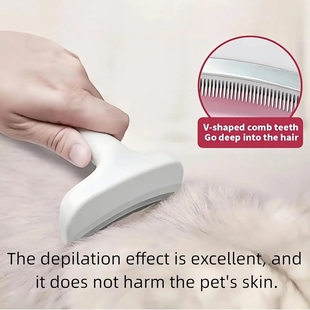 Small Comb or Shedding Dogs & Cats, V-Shape Tight Teeth Deshedding Dog Brush with Ergonomic Design Grip Handle, Pro Pet Combs or