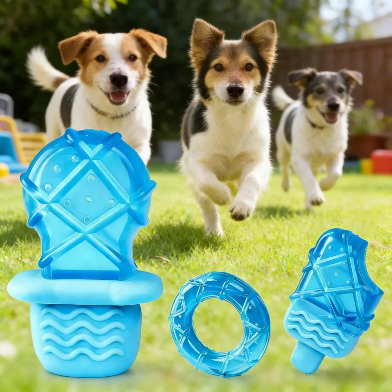 Durable Chew-Resistant Dog Ice Cube Toy, Water-Filled, Frozen, Summer Cooling, Interactive Artifact, Suitable for Large, Medium,