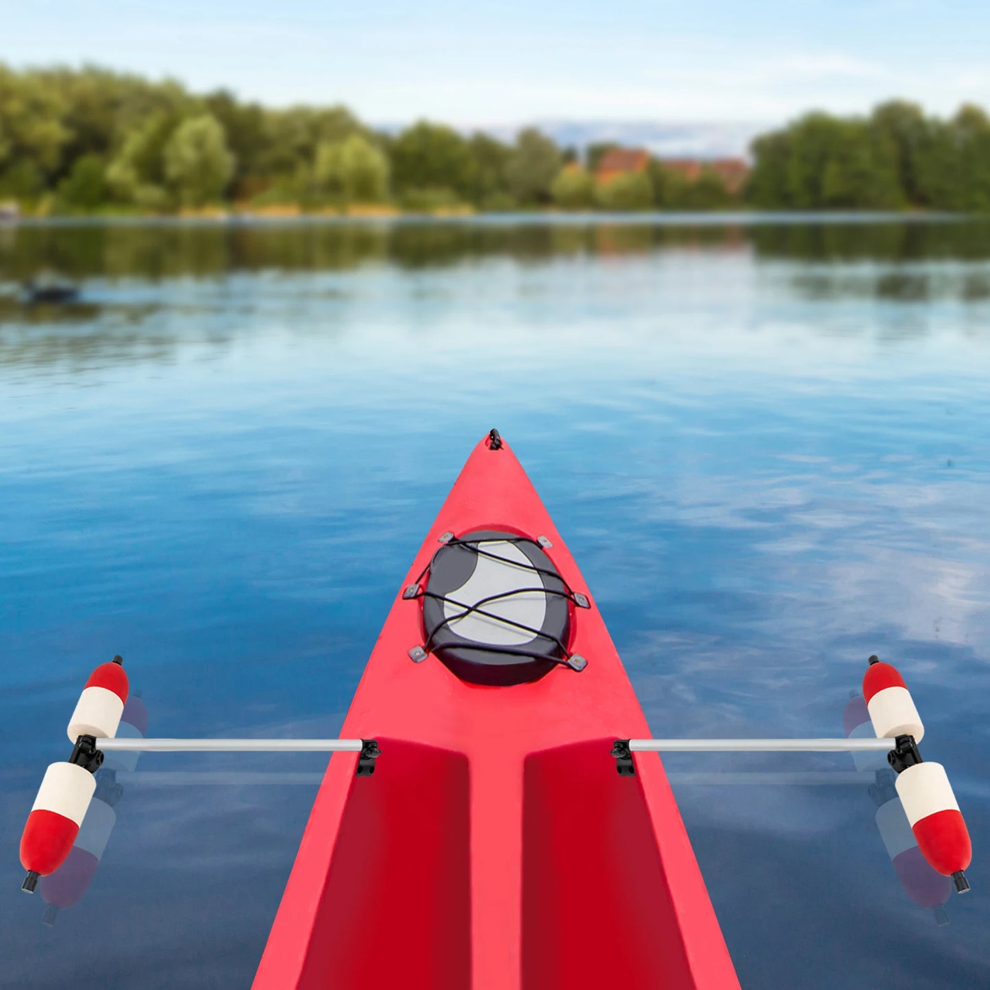Raft Boat Stabilizers*1 Pair Kayaks Safe Outrigger Aluminum Rod Detachable Fishing Stabilizers for Raft Boat Kayaks Canoes