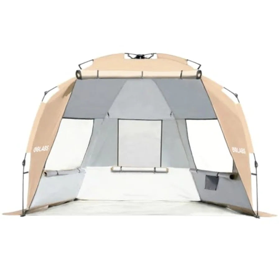 Pop Up Beach Tent Shelter With Attached Pole UPF 50