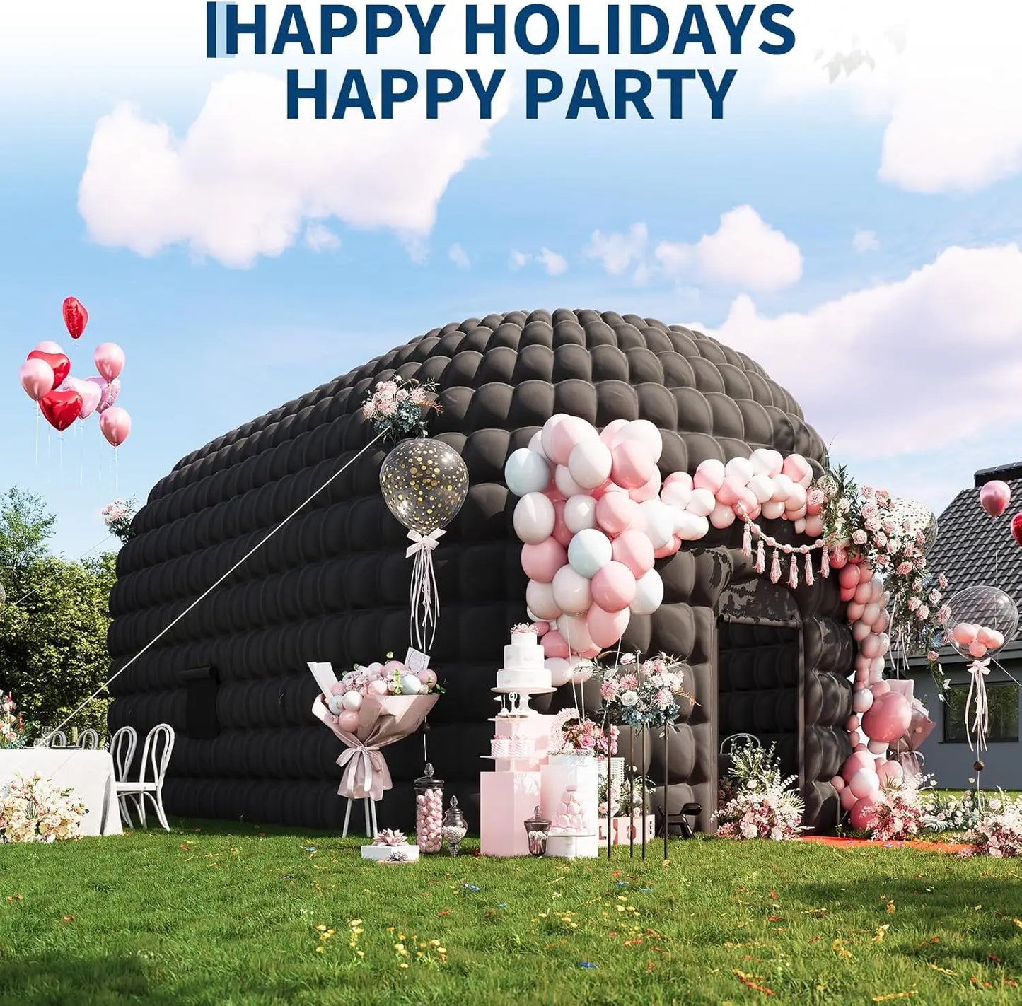 HiMISS Portable Inflatable Club Tent With 950W Blower