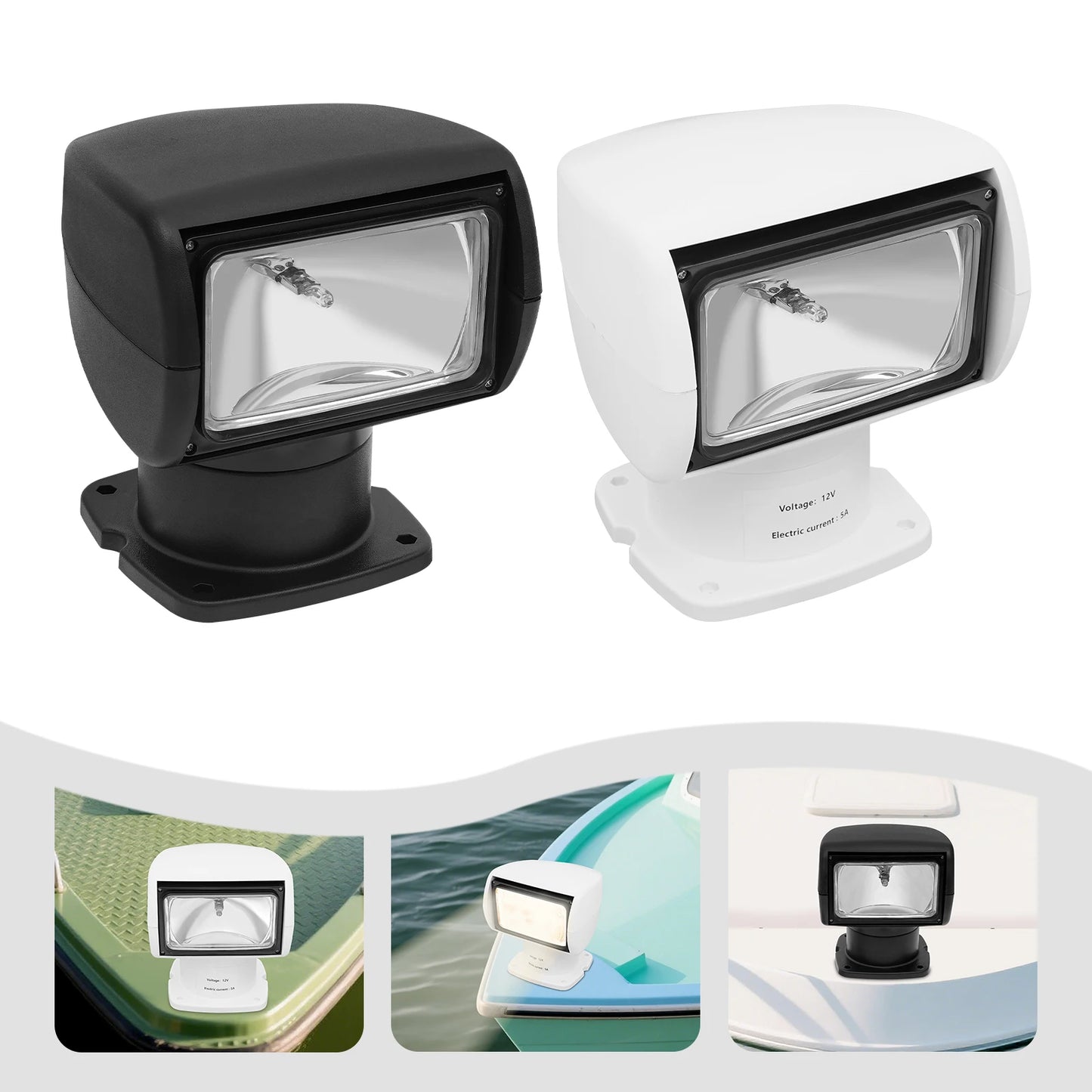 Boat Spotlight With Remote Control Yacht Searchlight 12V 100W 3000lm