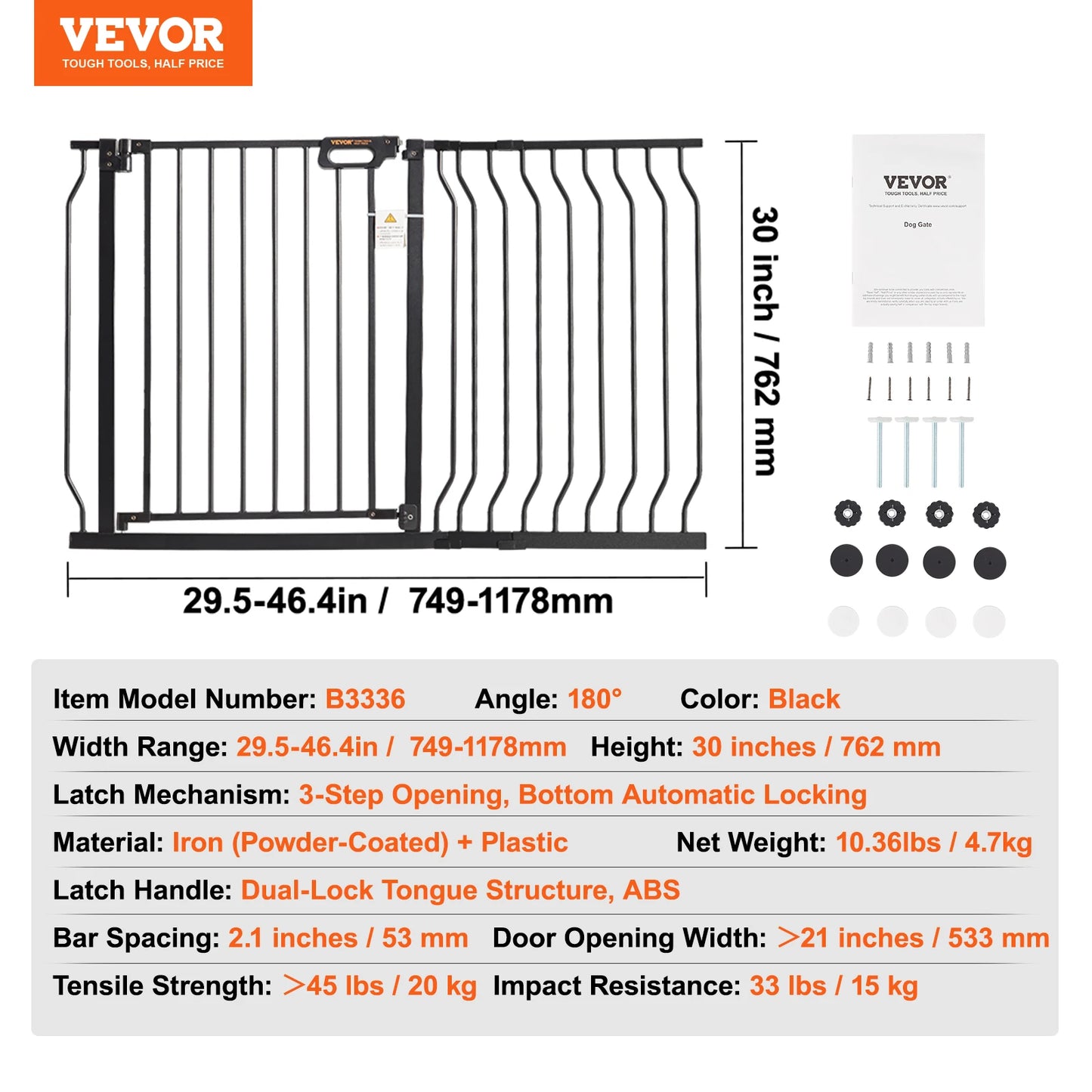 SucceBuy Baby Gate With Pressure Mount Walk Through