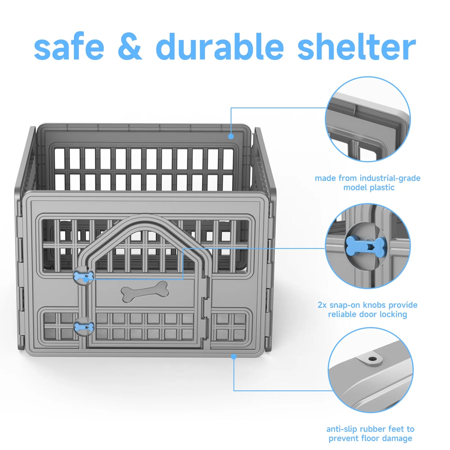 NONECN Resin Dog Playpen With Lockable Door Portable Pet Fence