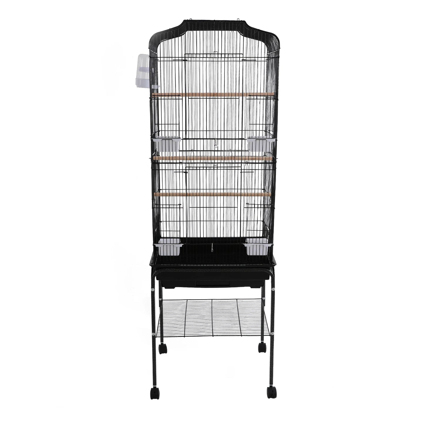 Bird Cage With Stand And Wheels Lockable Door For Cockatiels Parrots Finches