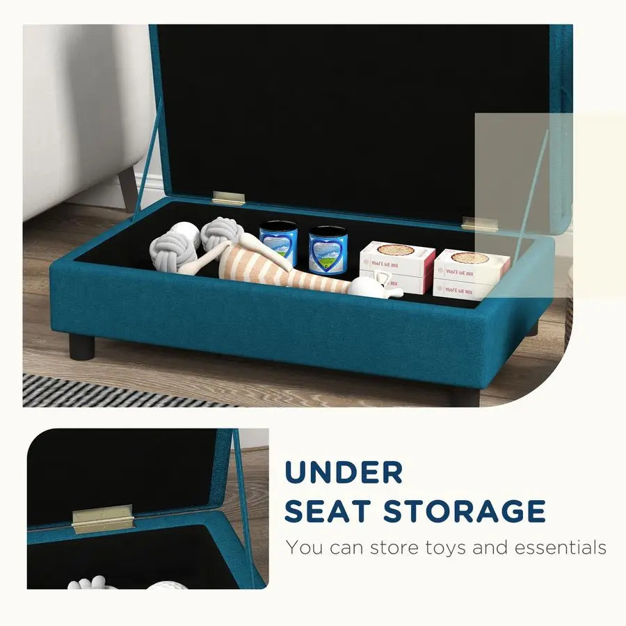 Elevated Pet Bed With Hidden Storage And Tufted Cushion