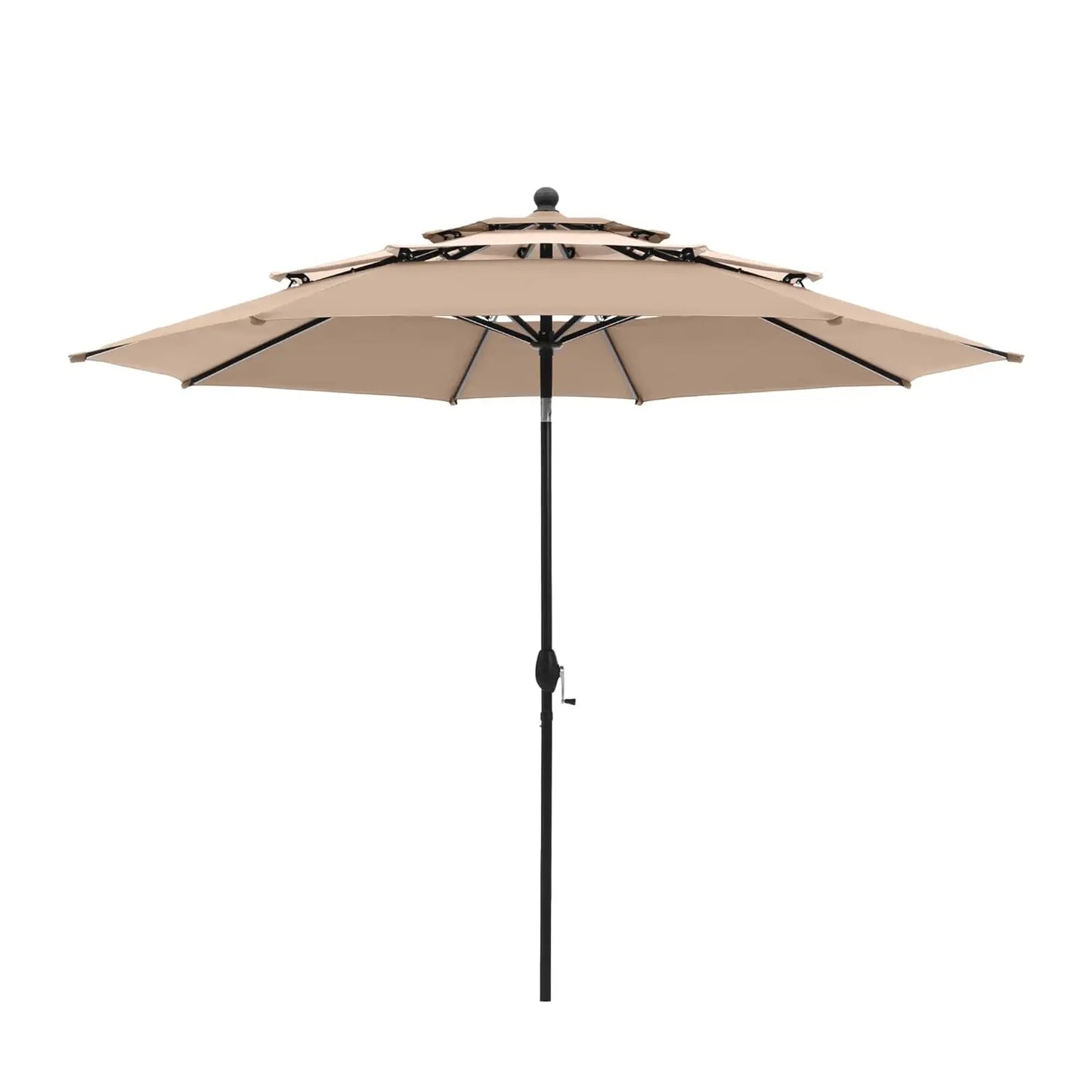 10ft Outdoor Patio Umbrellas for Outside, 3 Tier Vented Market Table Umbrella Windproof for Backyard, Deck, Customized