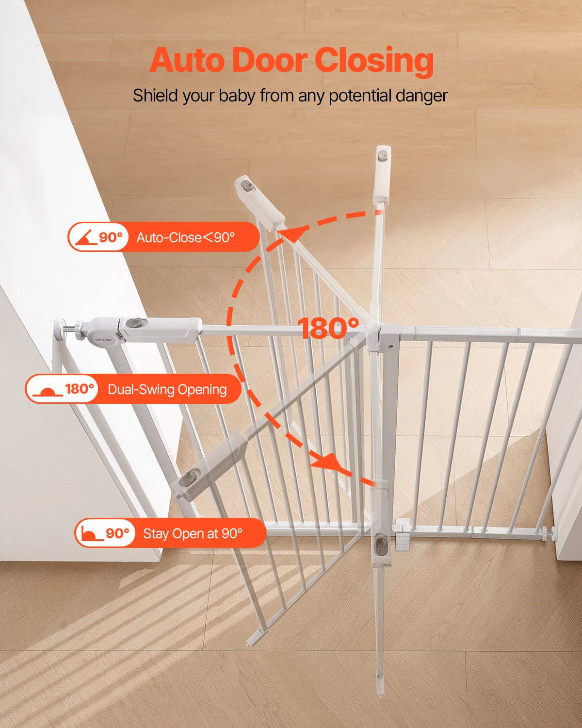 SucceBuy Baby Gate With Pressure Mount Walk Through